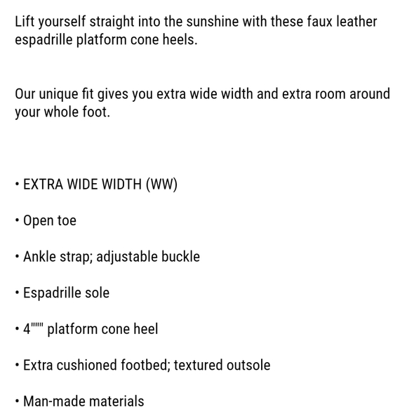 NWT IN BOX TORRID BLACK ESPDRLLE PLTFRM CONE HEELS SIZE 10WW but can Fit 10½ww - Picture 5 of 5